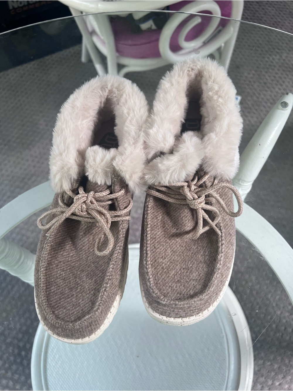 Hey Dude Women's Tan Faux Fur Lined